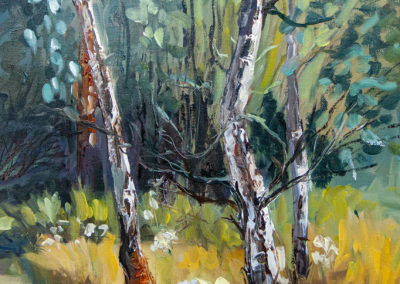 Birken am Wegrand, Katrin Göldner, Malerei, 40 x 30 cm