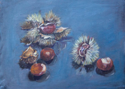 Esskastanien, Katrin Göldner, Malerei, 40 x 30 cm
