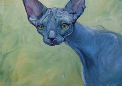 Nacktkatze, Katrin Göldner, Malerei, 40 x 40 xm