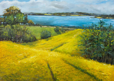 Raps am See, Katrin Göldner, Malerei, 60 x 50 cm