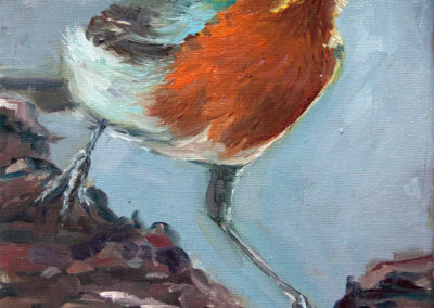 Rotkehlchen 2, Katrin Göldner, Malerei, 15 x 20 cm