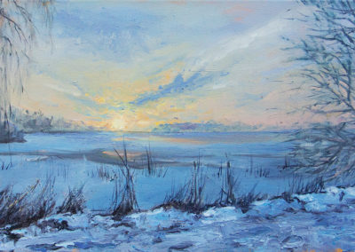 Wintersonne, Katrin Göldner, Malerei, 60 x 30 cm