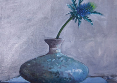 Diestel in der Vase, Katrin Göldner, Malerei, 30 x 30 cm