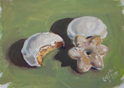 Zweieinhalb Zimtsterne, Katrin Göldner, Malerei, 20 x 15 cm